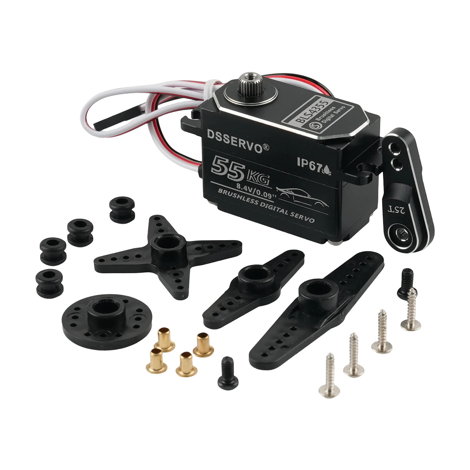 Rc Hobby Shops - Dsservo BLS4355 55KG Niskoprofilowe, całkowicie metalowe,
